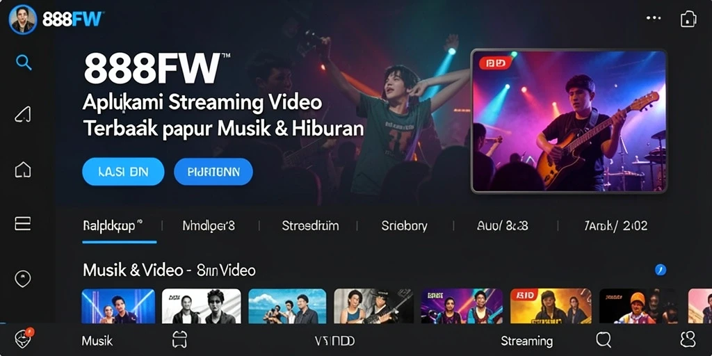 Tampilan antarmuka 888FW yang menarik dan fungsional untuk Streaming Video.