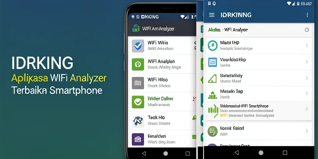 Antarmuka pengguna aplikasi WiFi Analyzer IDRKING yang intuitif dan informatif.
