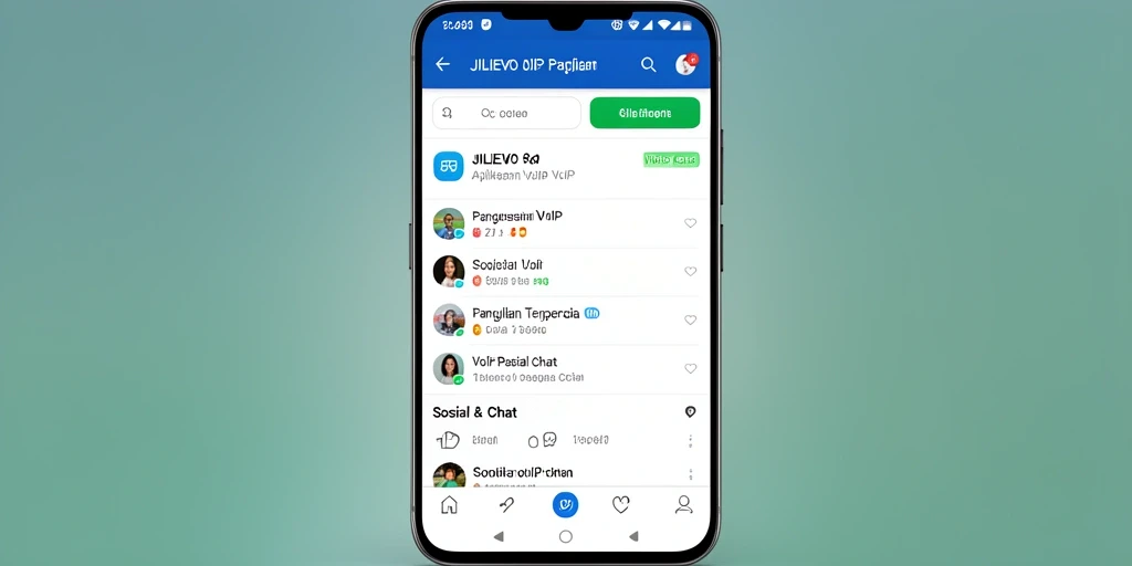 Antarmuka aplikasi JILIEVO untuk VoIP Panggilan yang modern dan intuitif.