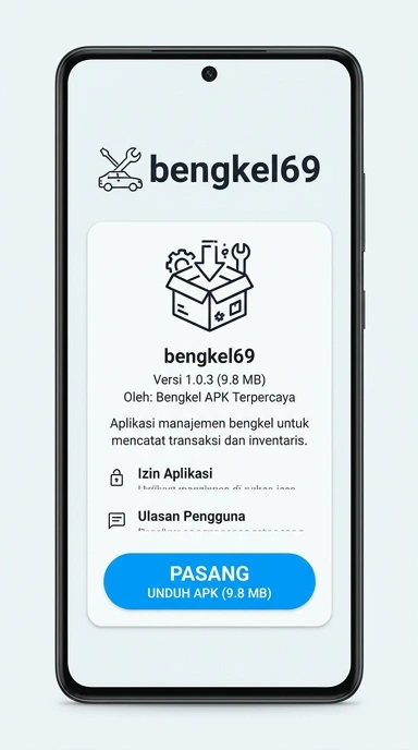 Tampilan halaman APK bengkel69
