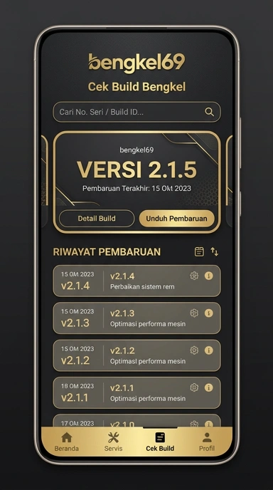 Tampilan riwayat versi bengkel69